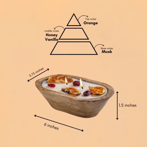 Honeyed Citrus Dream Wooden Bowl Candle - Image 6