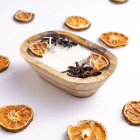 Cozy Orchard - Wooden Bowl Candle
