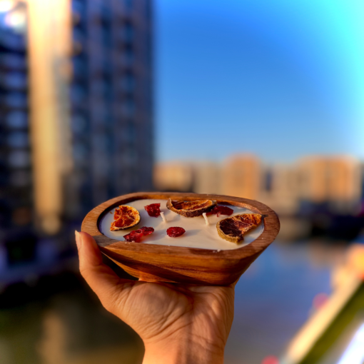 Honeyed Citrus Dream Wooden Bowl Candle - Image 4