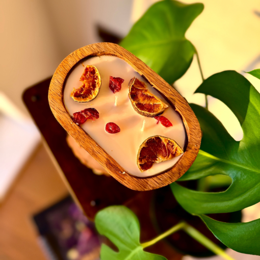 Honeyed Citrus Dream Wooden Bowl Candle - Image 8