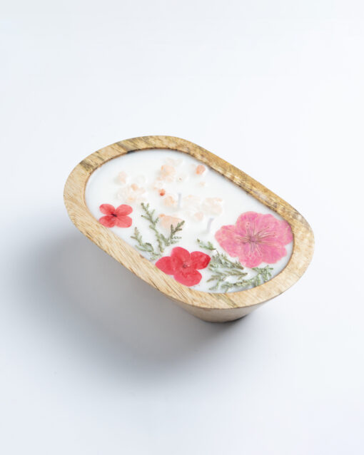 Whispers of Peony - Wooden Bowl Candle - Image 7