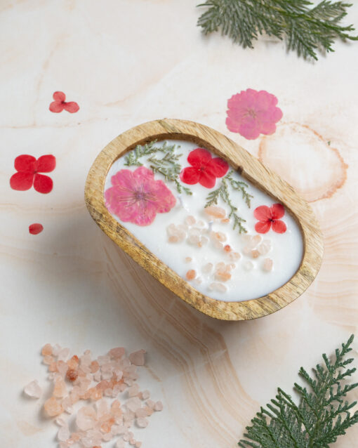Whispers of Peony - Wooden Bowl Candle - Image 6