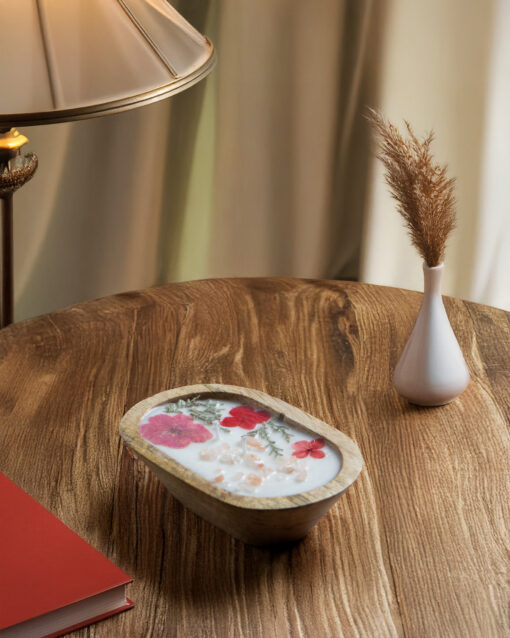 Whispers of Peony - Wooden Bowl Candle - Image 5