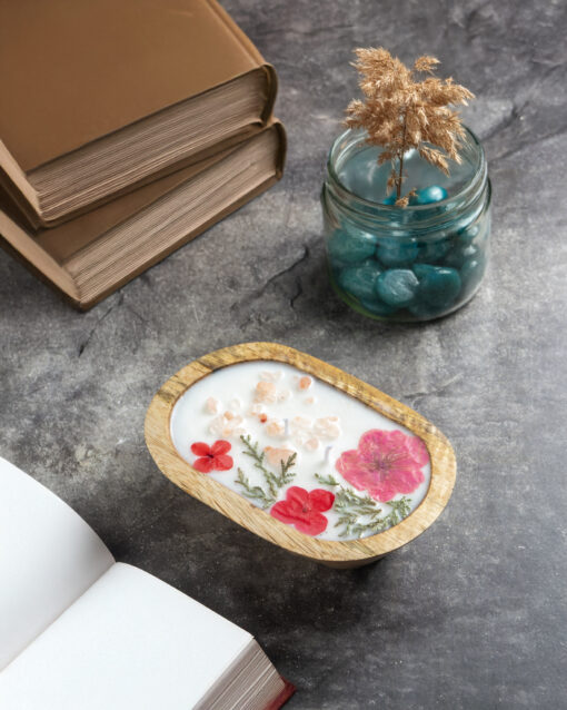 Whispers of Peony - Wooden Bowl Candle - Image 4