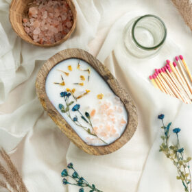 Wild Herb Garden - Wooden Bowl Candle