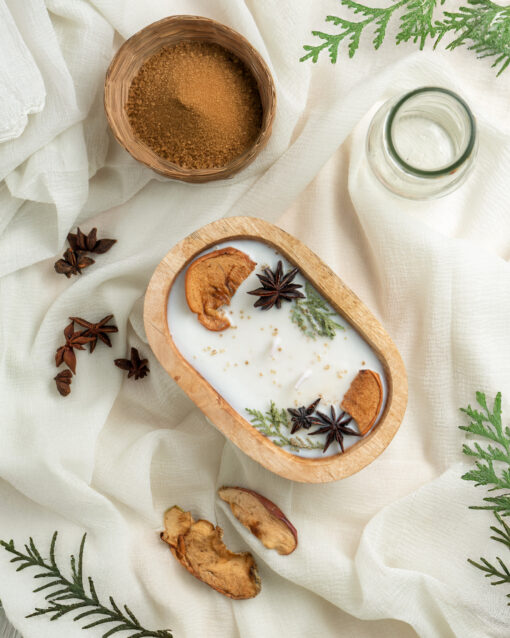 Golden Ember - Wooden Bowl Candle