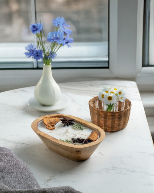 Golden Ember - Wooden Bowl Candle - Image 3